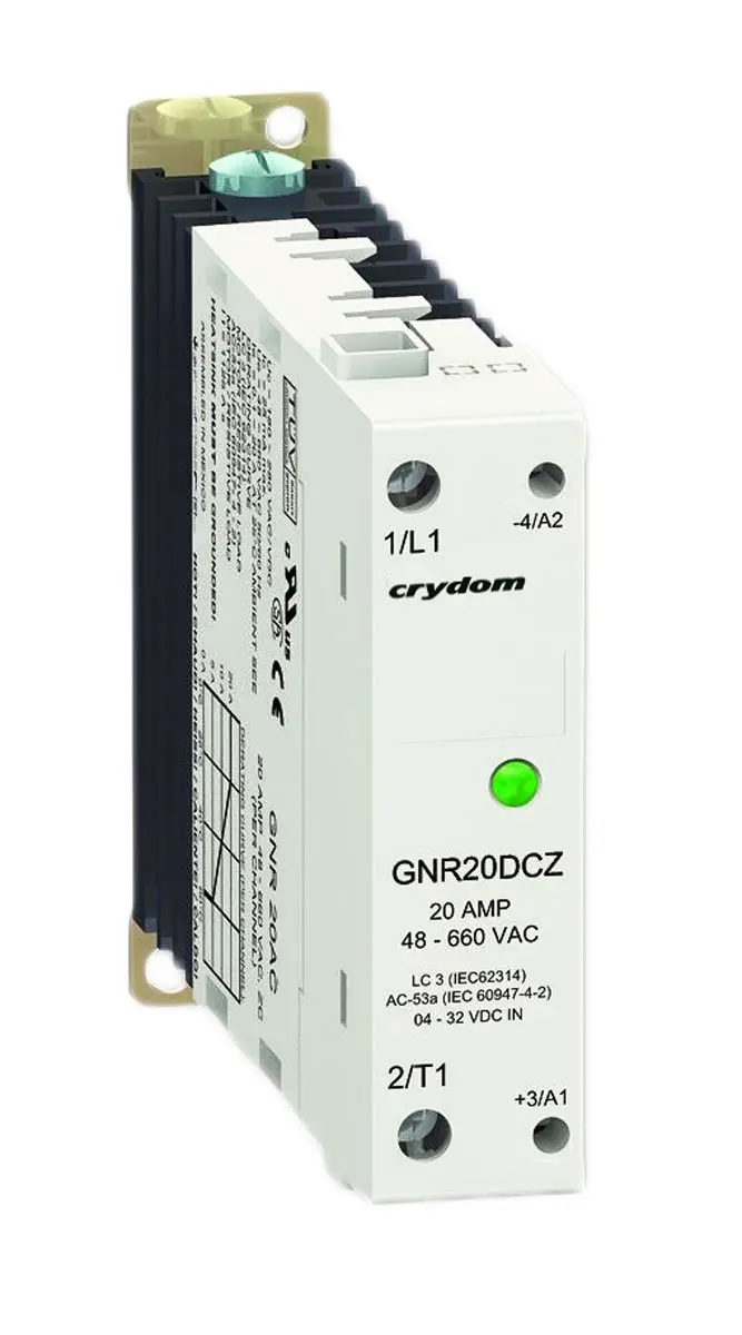 Produktfoto 1 von Sensata / Crydom GNR DIN-Schienen Halbleiterrelais mit Nulldurchgang 600 Veff / 10 A RMS