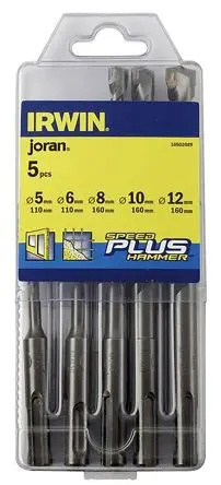 Produktfoto 1 von Irwin Wolframcarbid SDS Satz 5 mm → 12 mm, 5-teilig für Mauerwerk