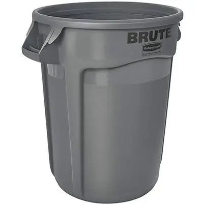 Produktfoto 1 von Rubbermaid Commercial Products BRUTE Polyethylen Mülleimer 167L Grau H. 800 mm B. 610mm Schließer (NO) ø 610 mm