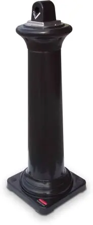 Produktfoto 1 von Rubbermaid Commercial Products Galvanisierter Stahl Aschenbecher Schwarz, Basis, 357 mm x 1.03 m x 357mm