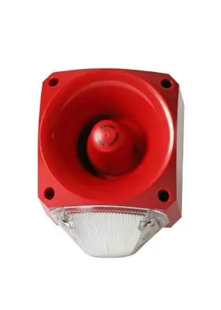 Produktfoto 1 von Klaxon Nexus 105/110/120 LED, Statisch/Blinkend-Licht Beacon-Sounder-Kombination 60V Klar IP66 Seitlich / 120 dB 113 dB