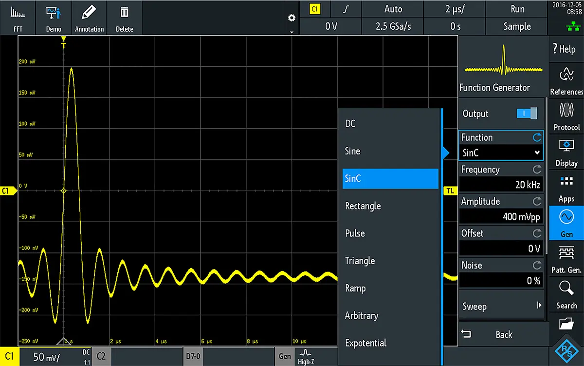 Produktfoto 1 von Rohde & Schwarz Oszilloskop-Software, Arbiträr-Funktionsgenerator für RTB2000 Digitales Oszilloskop