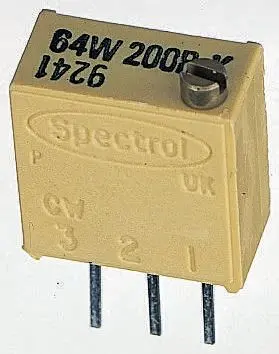 Produktfoto 1 von Vishay 64W 19-Gang THT Trimmer-Potentiometer, Einstellung von oben, 1MΩ, ±10%, 0.06W, Pin, L. 9.7mm