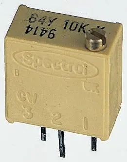 Vishay 64Y Durchsteckmontage Trimm-Potentiometer, Einstellung von oben, 1 mΩ, 10 %, 0.06 W, Stift, L. 9.7 mm