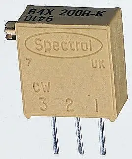 Vishay 64X 19-Gang THT Trimmer-Potentiometer, Seitliche Einstellung, 100Ω, ±10%, 0.5W, Pin, L. 11mm