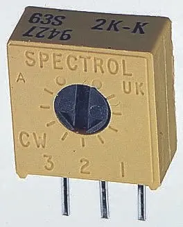 Produktfoto 1 von Vishay 63S 1-Gang Trimmpotenziometer, 2kΩ ±10% 1/2W