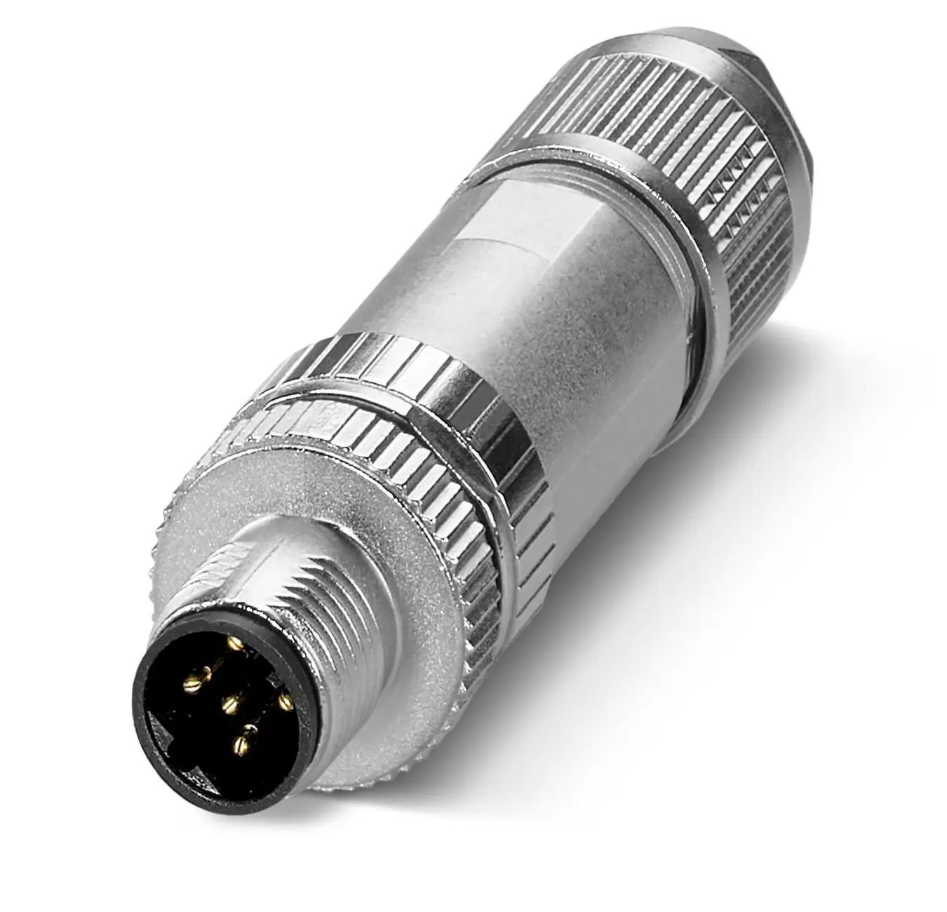 Phoenix Contact SACC 13 M12 Rundsteckverbinder Stecker 5-polig Stecker 4A Kabel IP65, IP40