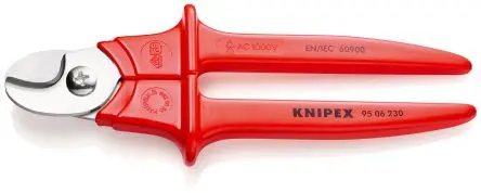Produktfoto 1 von Knipex 95 06 VDE Kabelschneider 230 mm, Schneidleistung 16mm