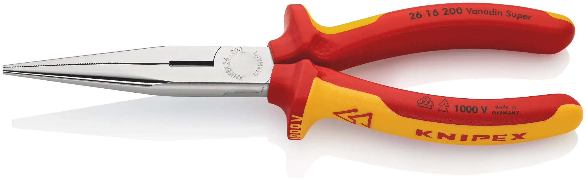 Produktfoto 1 von Knipex Spitzzange / Backen 73mm Rund 200 mm VDE 1000V zugelassen