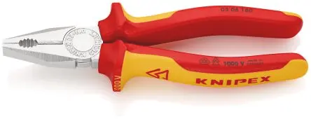 Produktfoto 1 von Knipex Rundzange Schneidkraft → Copper Cable: 12 mm Hard Wire: 2, 2 mm Medium Hard Wire: 3, 4 mm 180 mm VDE 1000V