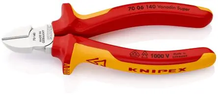 Produktfoto 1 von Knipex Knipex VDE Seitenschneider 140 mm, Schneidleistung 3mm