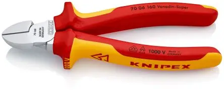 Produktfoto 1 von Knipex Knipex VDE Seitenschneider 160 mm, Schneidleistung 4mm