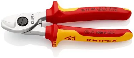 Produktfoto 1 von Knipex Knipex VDE Kabelschneider 165 mm, Schneidleistung 15mm