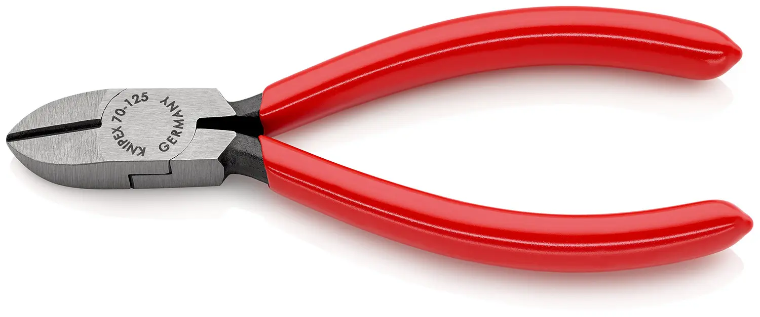 Produktfoto 1 von Knipex Knipex Mit abgeflachter Kante Seitenschneider Schließer (NO) 125 mm / Backen 10mm, Schneidleistung 3 mm