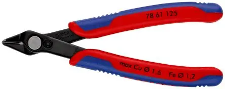 Produktfoto 1 von Knipex Super Knips® Ohne abgeflachte Kante Seitenschneider Schließer (NO) 125mm / Backen 9mm, Schneidleistung 1.6 mm