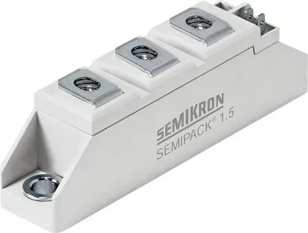 Produktfoto 1 von Semikron Danfoss SCR Zweifachthyristormodul 95 A SEMIPACK1 1200 V, Gate-Trigger 150 mA 2 kA 1.65 V