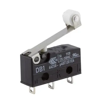 Produktfoto 1 von ZF Mikroschalter Rollenhebel-Betätiger Lötanschluss, 6 A @ 250 V ac, 1-poliger Umschalter IP 50 0,54 N -40°C - +120°C