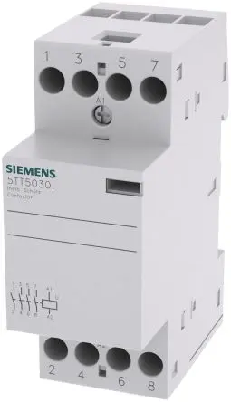 Produktfoto 1 von Siemens 5TT Schütz 24V ac/dc-Spule, 4-polig, 400V ac / 24 A 230V 0.0026 kW 4 Schließer Motorsteuerung 4-Hilfskontakte