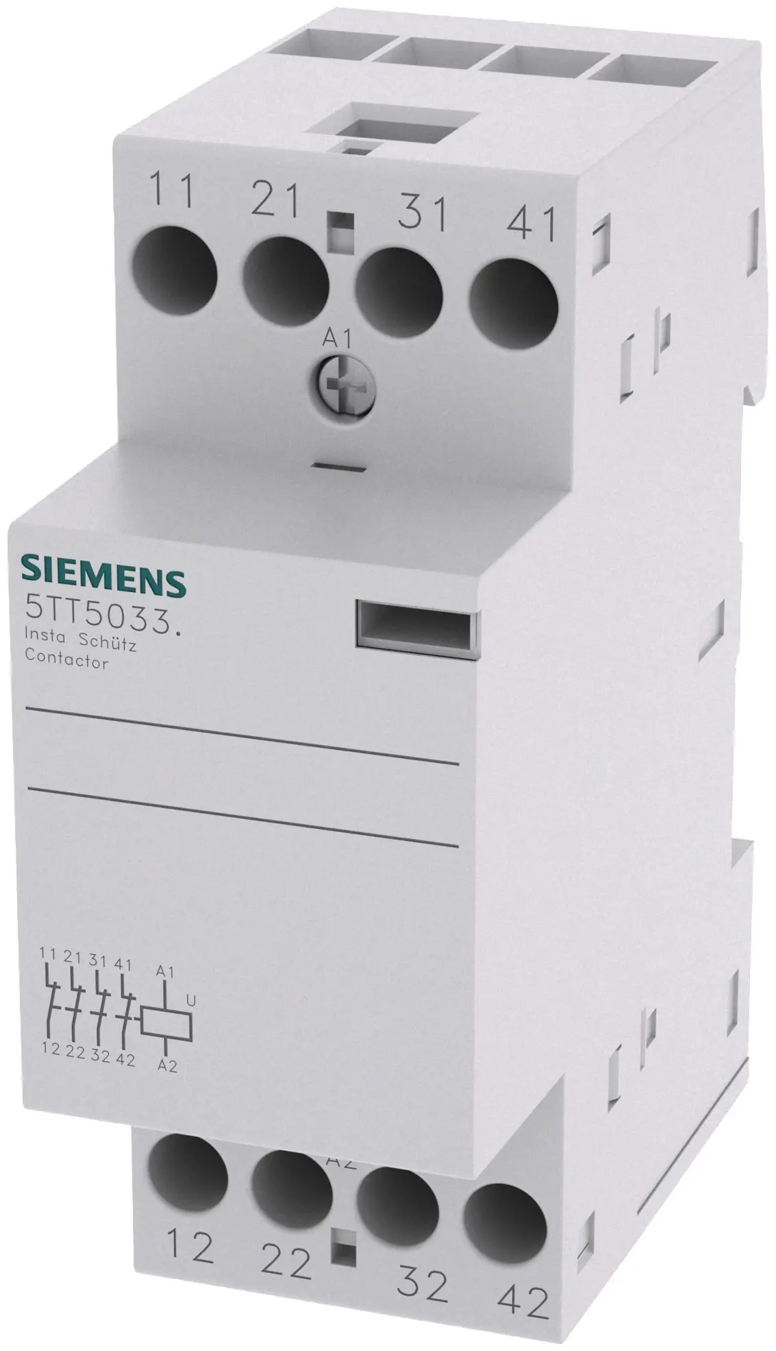 Produktfoto 1 von Siemens 5TT Schütz 24 V ac/dc-Spule, 4-polig, 400V ac / 24 A 230 V 0.0026 kW 4 Öffner Motorsteuerung 4-Hilfskontakte