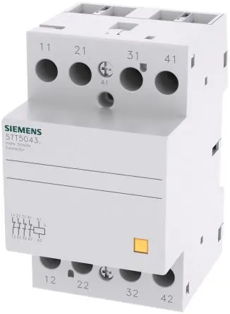 Produktfoto 1 von Siemens 5TT Schütz 24V ac/dc-Spule, 4-polig, 400V ac / 40 A 230V 0.0026 kW 4 Öffner Motorsteuerung 4-Hilfskontakte