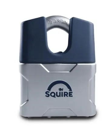 Produktfoto 1 von Squire Stahl Stahl-Vorhängeschloss Mit Schlüssel Wetterfest Blau, Bügel-Ø 9.5 mm x 19 mm 55mm