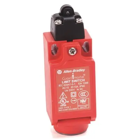Produktfoto 1 von Allen Bradley Guardmaster 440P Endschalter, Rollenstößel 1 Schließer/2 Öffner, IP66, Polybutylenterephthalat 25mA