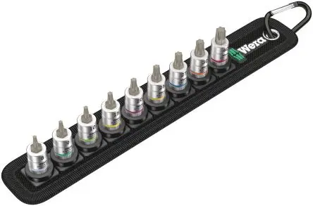Produktfoto 1 von Wera Innensechsrund Innensechsrund Hf-Zyklop-Bit-Steckschlüsselsatz CrV-Stahl 1/4 in, Länge 265 mm, 9-teilig