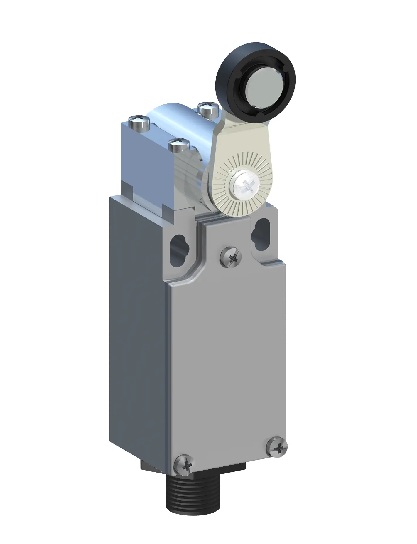 Produktfoto 1 von RS PRO Endschalter, Rollenhebel, DPST, Schließer/Öffner, IP 66, Metall, 10A Anschluss M12