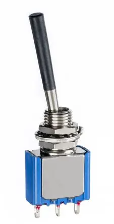 Produktfoto 1 von APEM Panel Kippschalter 1-poliger Umschalter, Ein-Aus-Ein, 30 V dc, 250 V ac, 4A, Lötöse