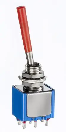 Produktfoto 1 von APEM Panel Kippschalter 2-poliger Wechsler, Ein-Aus-Ein, 30 V dc, 250 V ac, 4A, Lötöse