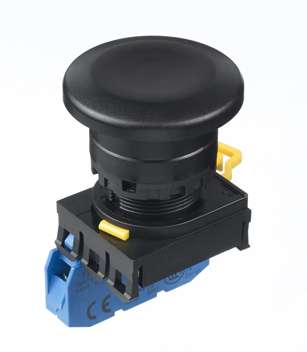 Idec YW Drucktasten-Kompletteinheit Beleuchtet Frontplattenmontage Ø 22 mm, SPST Schwarz, IP65