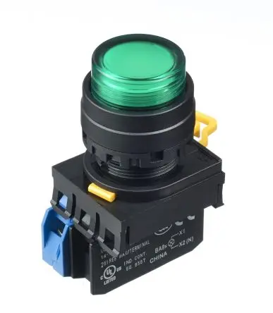 Idec YW Druckschalter Beleuchtet Frontplattenmontage Ø 22 mm, SPST Grün, IP65