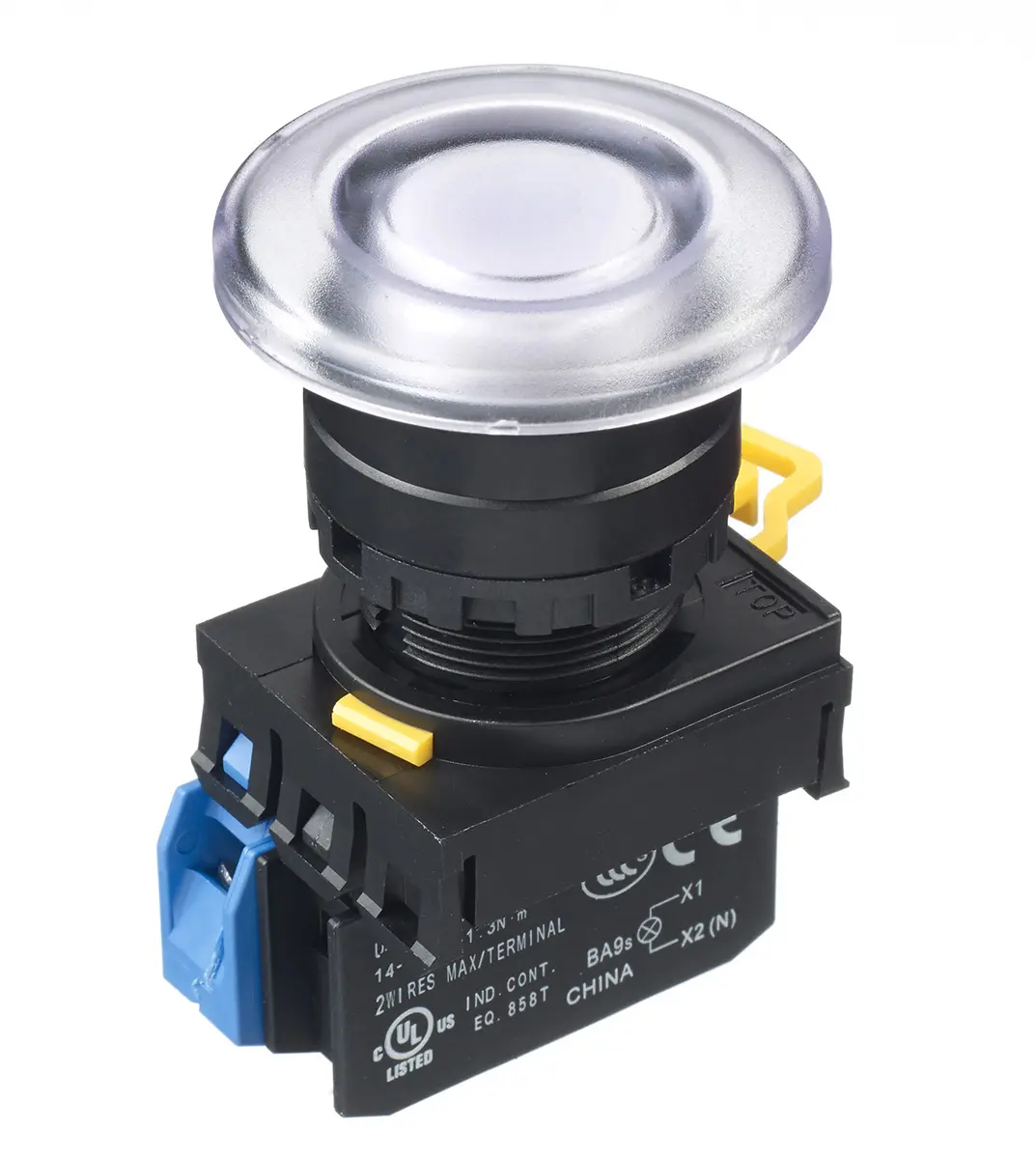 Idec YW Drucktasten-Kompletteinheit Beleuchtet Frontplattenmontage Ø 22 mm, SPST Weiß, IP65