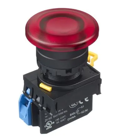 Idec YW Druckschalter Beleuchtet Frontplattenmontage Ø 22 mm, SPST Rot, IP65