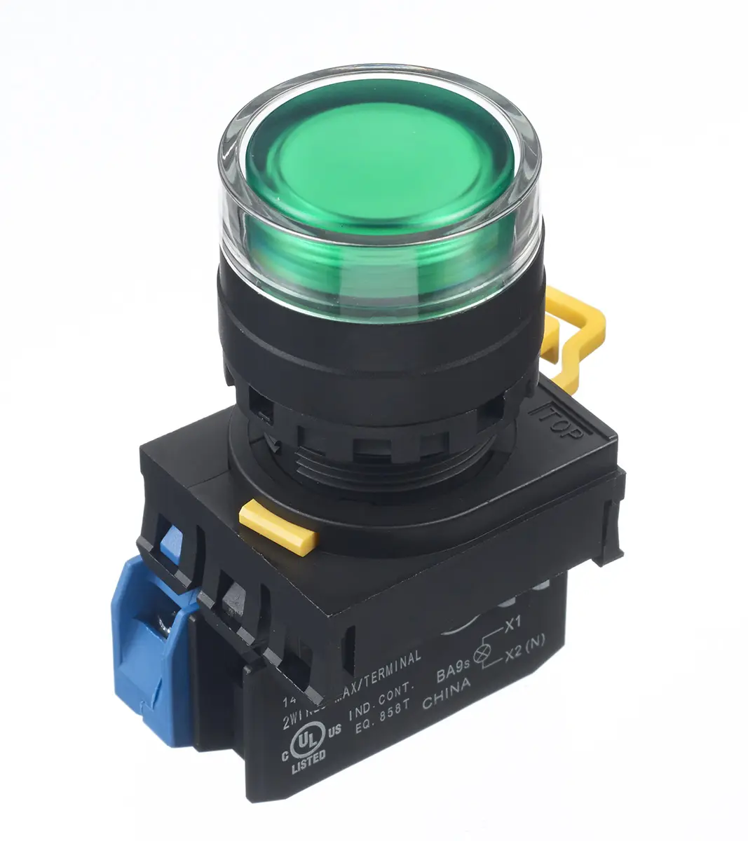 Idec YW Drucktasten-Kompletteinheit Beleuchtet Frontplattenmontage Ø 22 mm, SPST Grün, IP65
