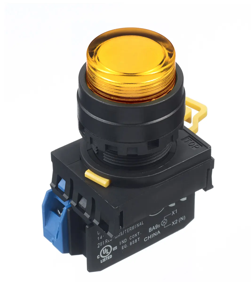 Idec YW Drucktasten-Kompletteinheit Beleuchtet Frontplattenmontage Ø 22 mm, SPST Gelb, IP65