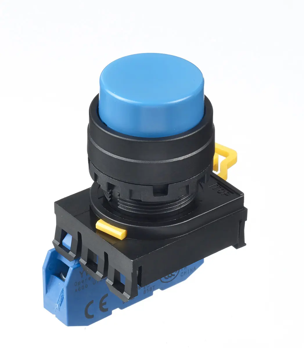 Idec YW Drucktasten-Kompletteinheit Beleuchtet Frontplattenmontage Ø 22 mm, SPST Blau, IP65