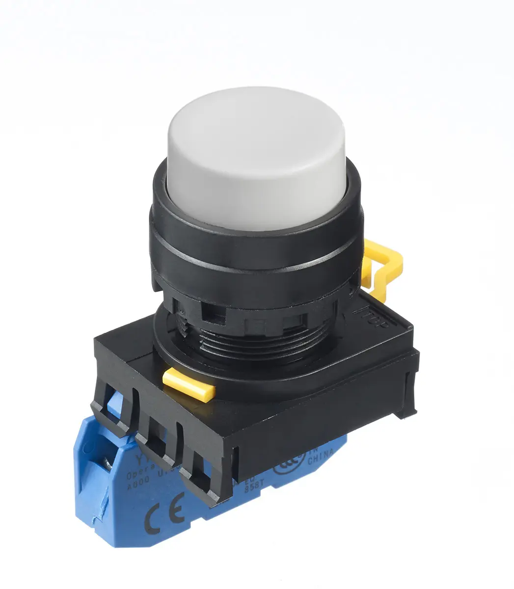 Idec YW Drucktasten-Kompletteinheit Beleuchtet Frontplattenmontage Ø 22 mm, SPST Weiß, IP65