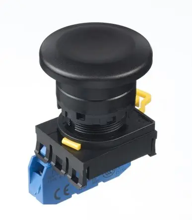 Idec YW Druckschalter Beleuchtet Frontplattenmontage Ø 22 mm, SPST Schwarz, IP65