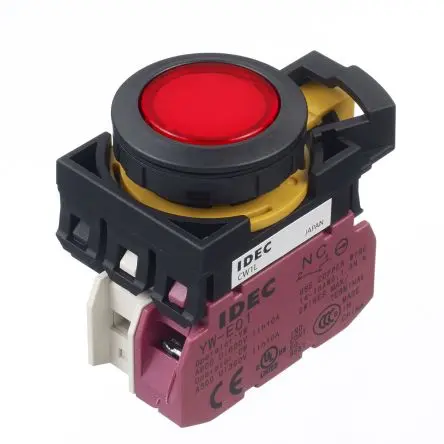 Produktfoto 1 von Idec CW Druckschalter Rot Beleuchtet Tastend Panel Ø 22 mm, SPST / 10A, IP65