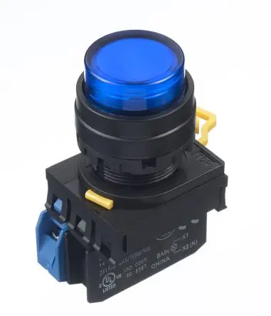 Idec YW Druckschalter Beleuchtet Frontplattenmontage Ø 22 mm, SPST Blau, IP65