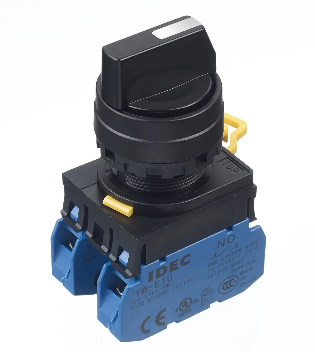 Produktfoto 1 von YW Wahlschalter 3-Stufen Federrückstellung 22 mm Beleuchtet IP65, DPST Wurfwinkel 45 °