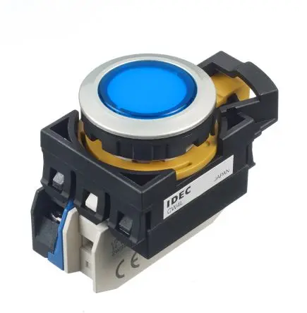 Produktfoto 1 von Idec CW Druckschalter Blau Beleuchtet Tastend Panel Ø 22 mm, SPST / 10A, IP65