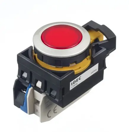 Produktfoto 1 von Idec CW Druckschalter Rot Beleuchtet Tastend Panel Ø 22 mm, SPST / 10A, IP65
