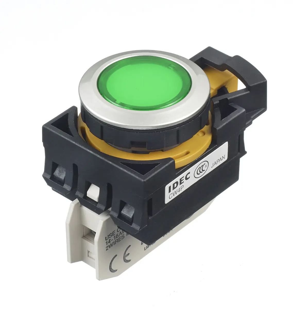 Produktfoto 1 von Idec CW Druckschalter Grün Panel Ø 22 mm / 10 A, IP66