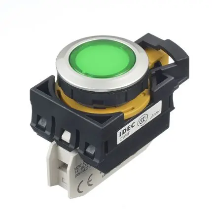 Produktfoto 1 von Idec CW Druckschalter Grün Panel Ø 22 mm / 10A, IP66