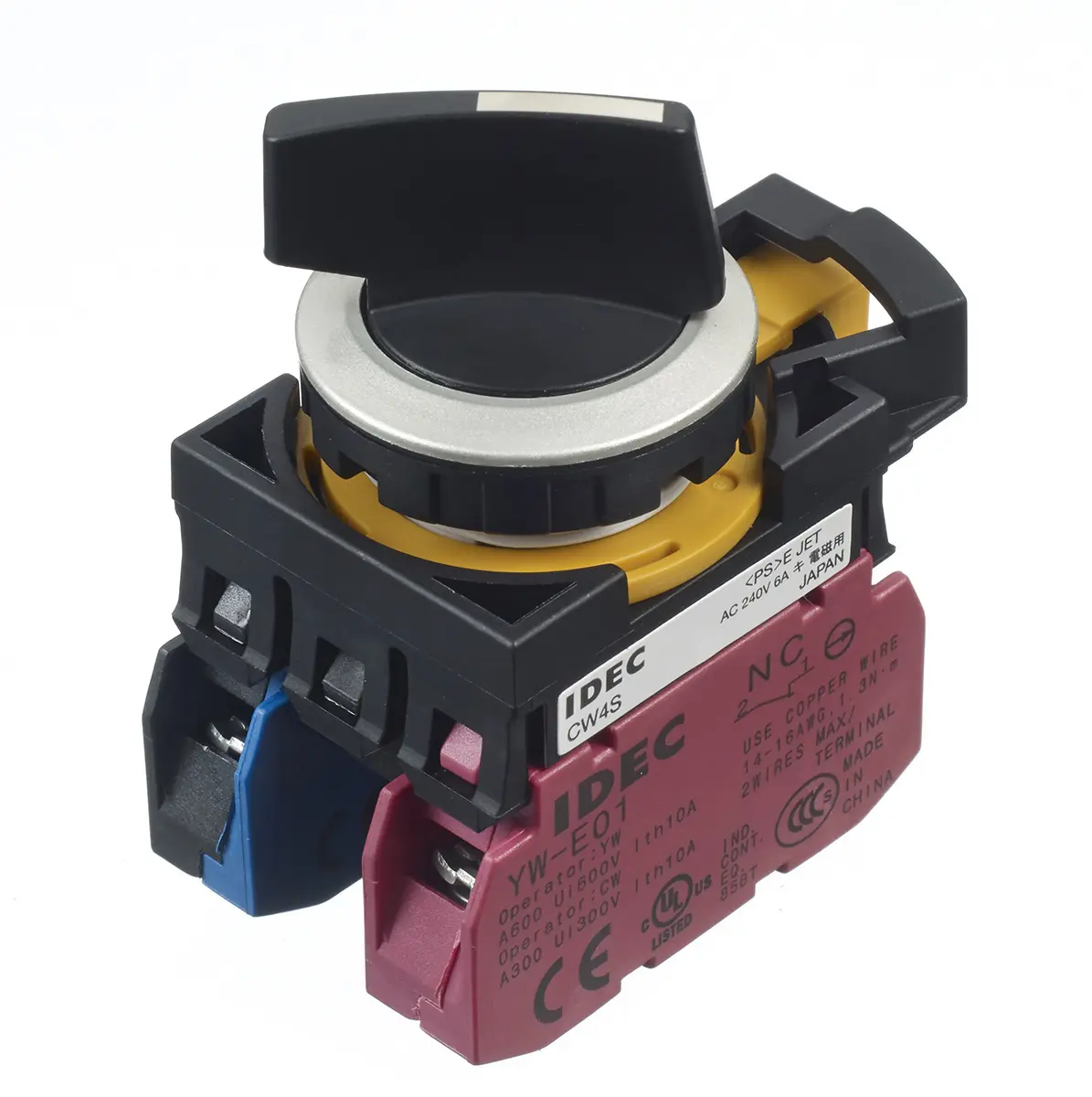 Produktfoto 1 von CW Wahlschalter 2-Stufen Hebel 22 mm IP40, 1-poliger Umschalter Wurfwinkel 90 °