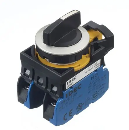 CW Wahlschalter 3-Stufen Federrückstellung 22 mm IP67, DPST Wurfwinkel 45 °
