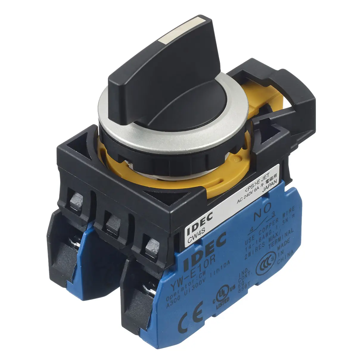 Produktfoto 1 von CW Wahlschalter 3-Stufen Hebel 22 mm IP40, DPST Wurfwinkel 45 °