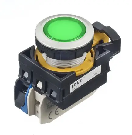 Produktfoto 1 von Idec CW Druckschalter Grün Beleuchtet wartungsfrei Panel Ø 22 mm, SPST / 10A, IP65